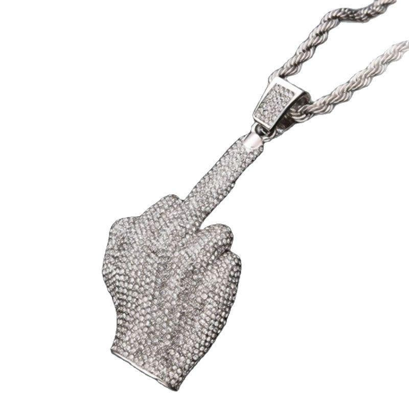 Middle Finger Pendant Necklace