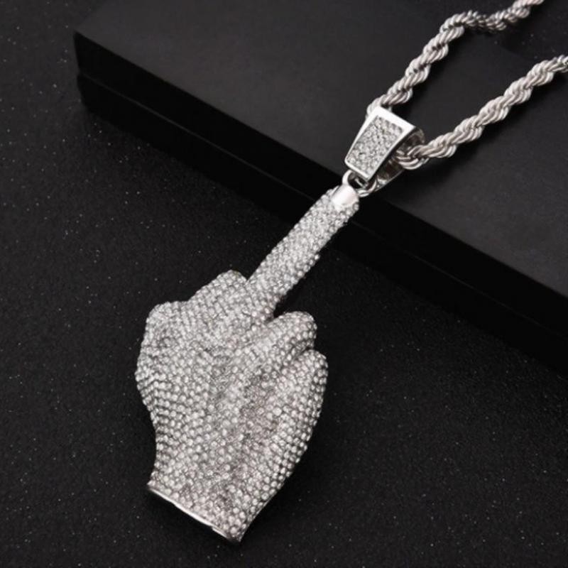 Middle Finger Pendant Necklace