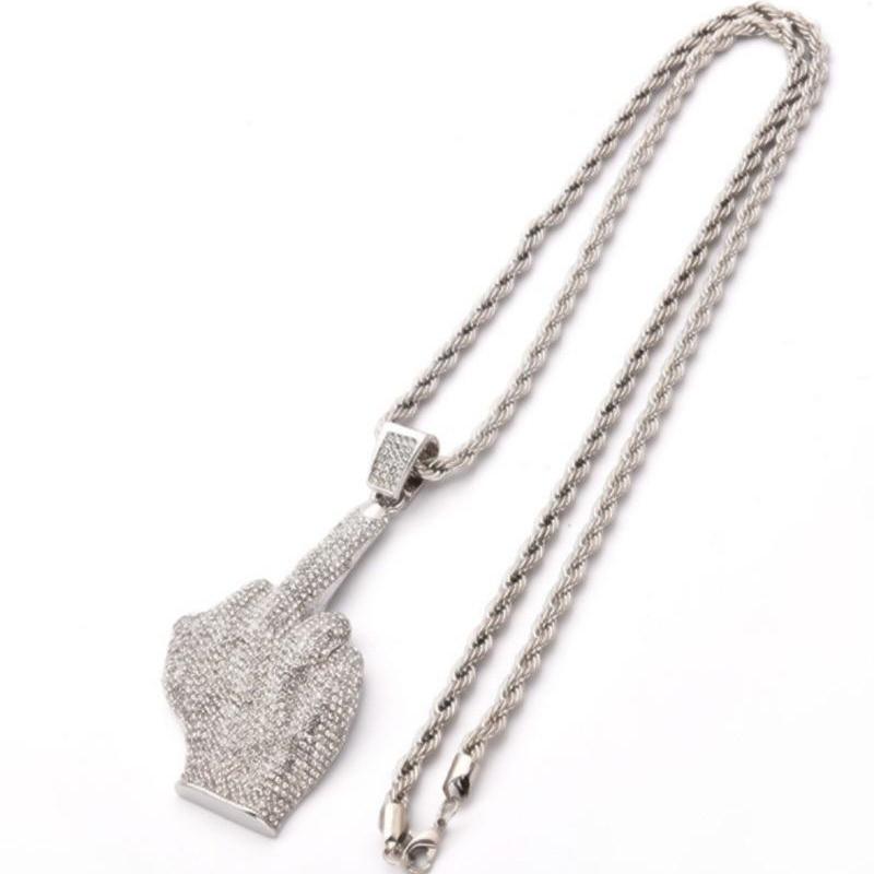 Middle Finger Pendant Necklace