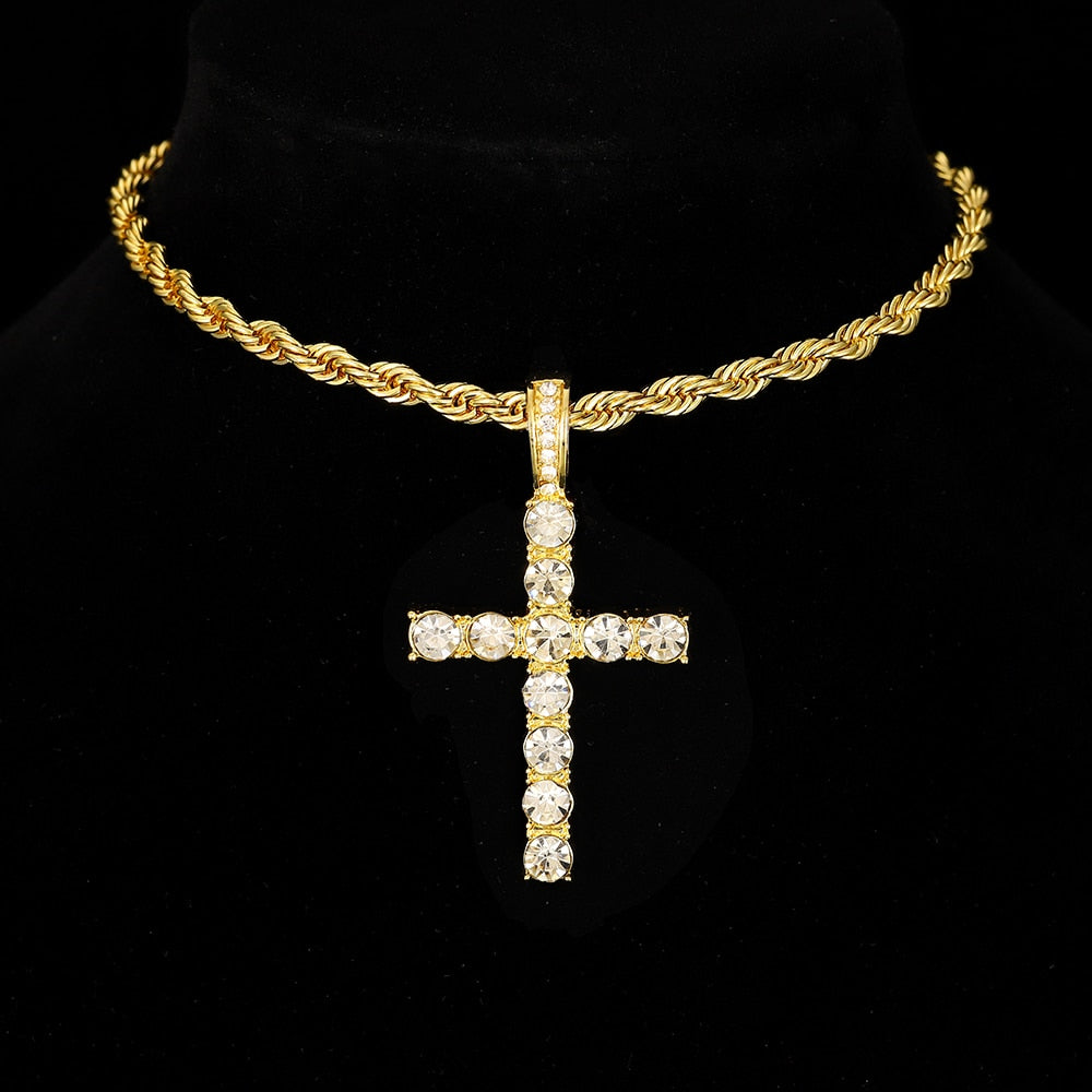 Hip Hop Cross Pendant Necklace