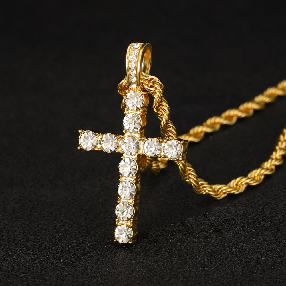 Hip Hop Cross Pendant Necklace