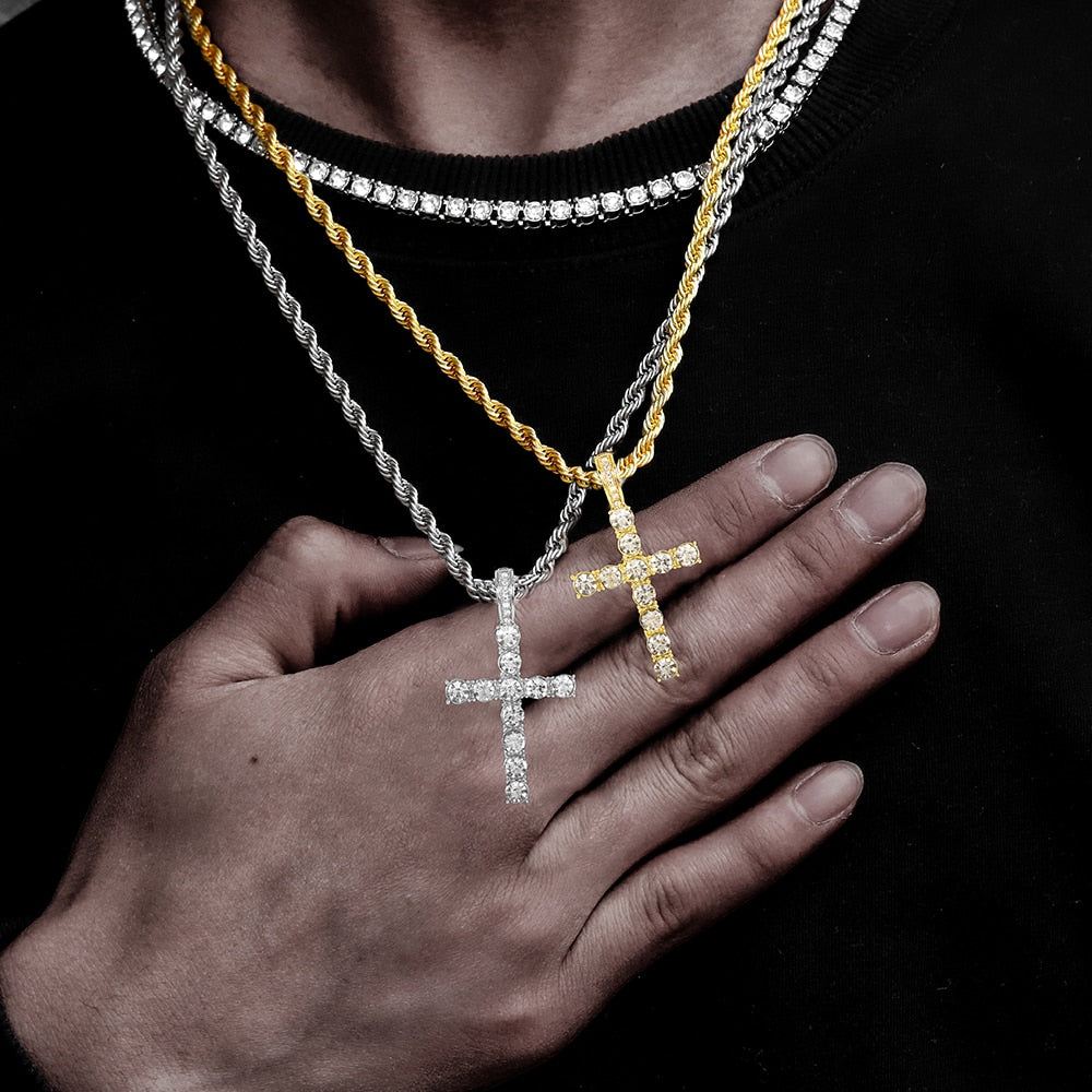 Hip Hop Cross Pendant Necklace