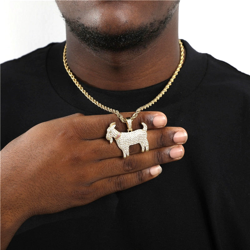 Bling Goat Animal Shape Pendant Necklace