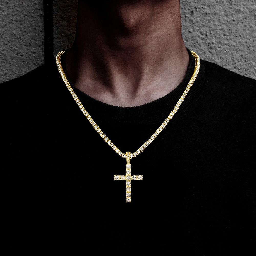 Hip Hop Cross Pendant Necklace