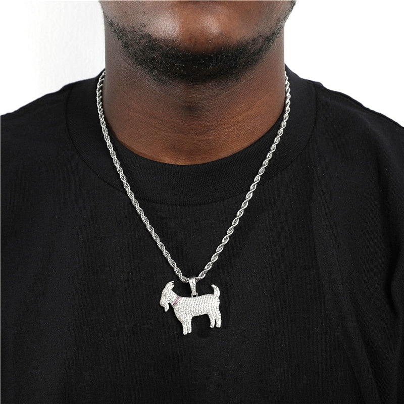 Bling Goat Animal Shape Pendant Necklace