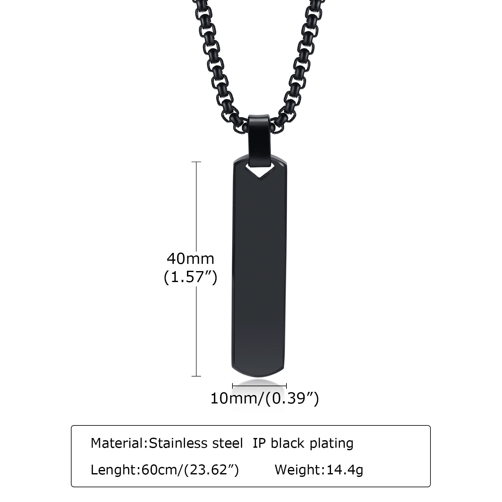 Vnox Initial Bar Necklace