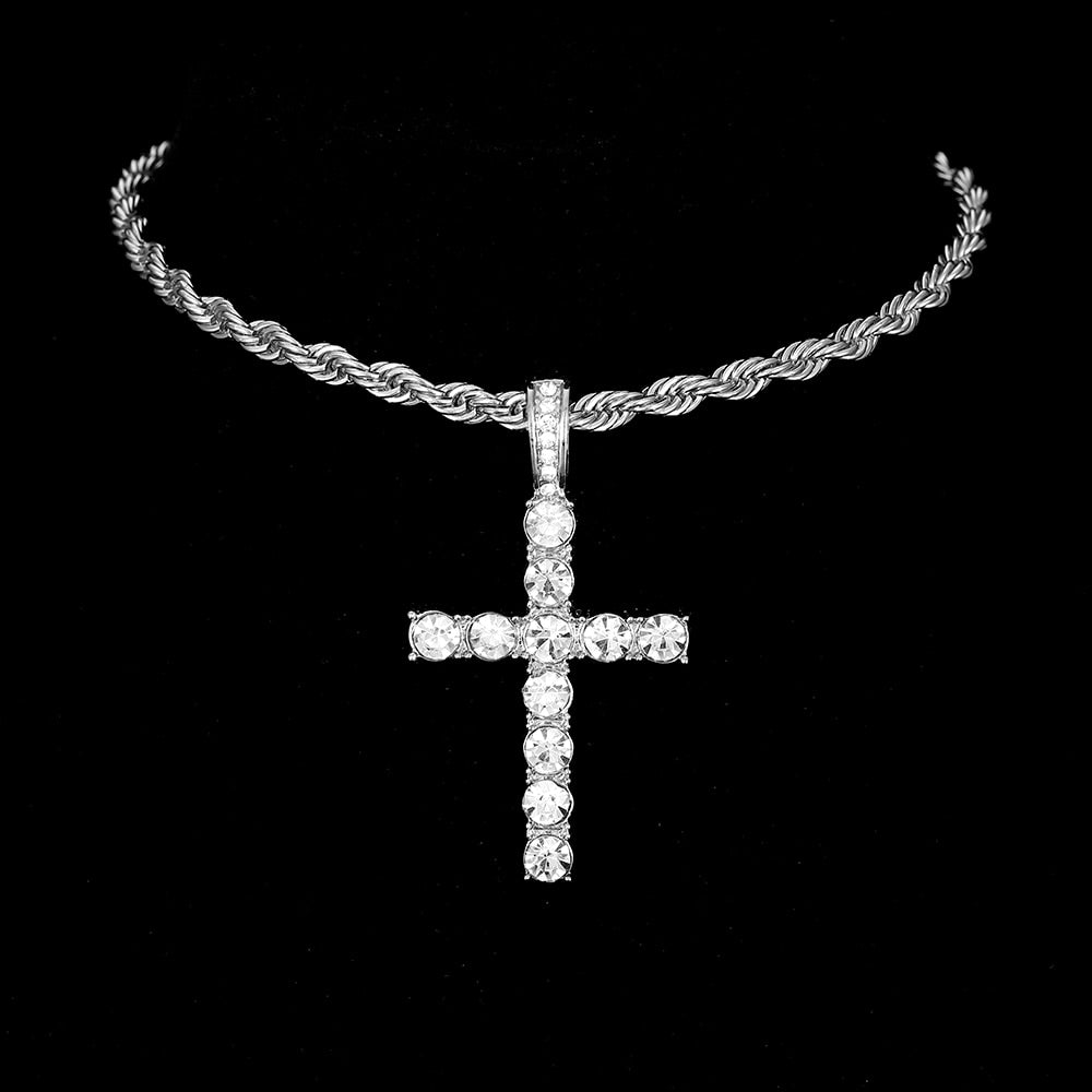 Hip Hop Cross Pendant Necklace