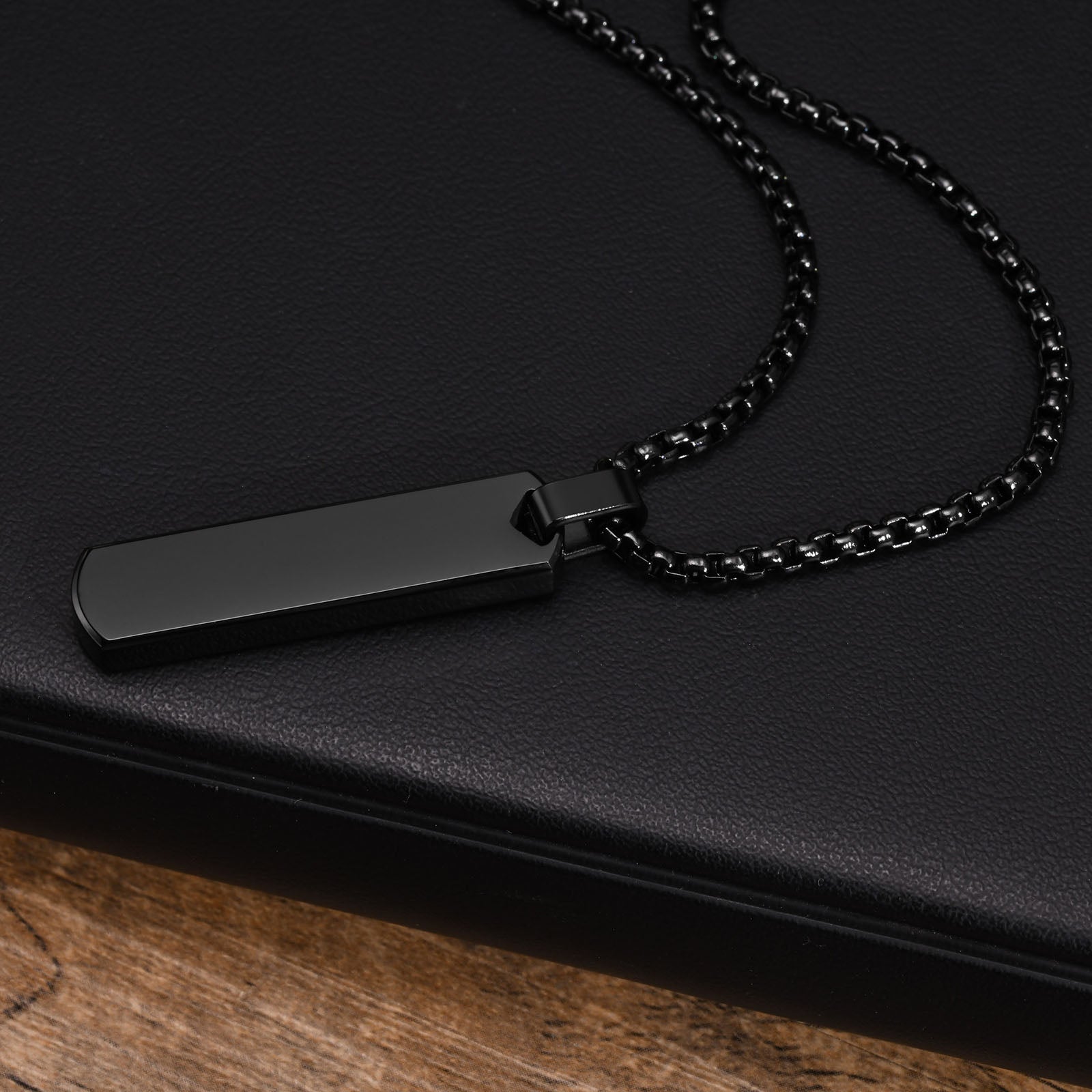 Vnox Initial Bar Necklace