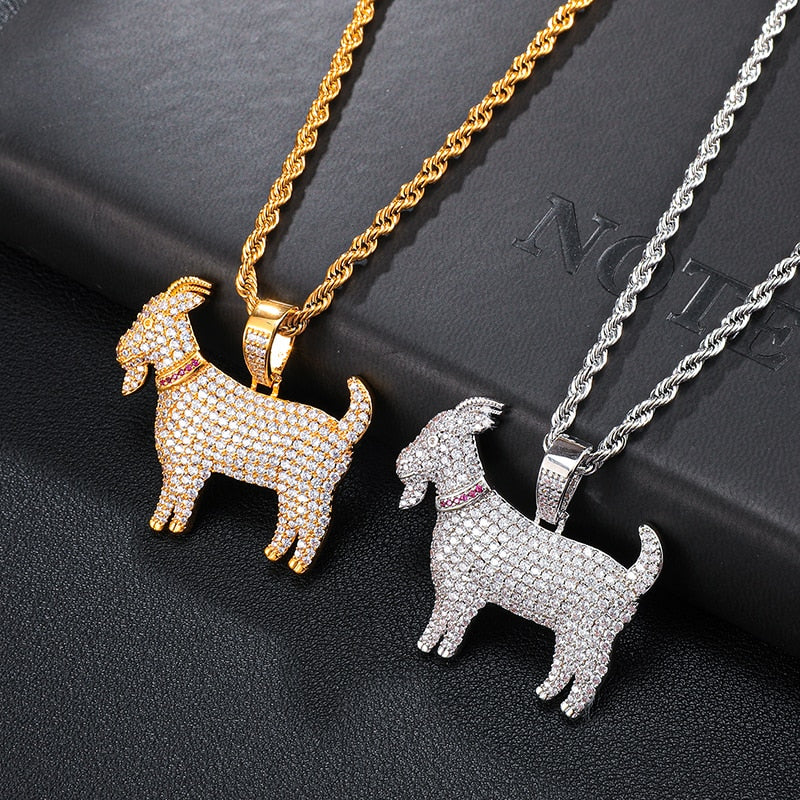 Bling Goat Animal Shape Pendant Necklace