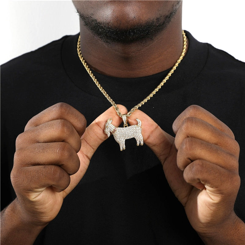 Bling Goat Animal Shape Pendant Necklace