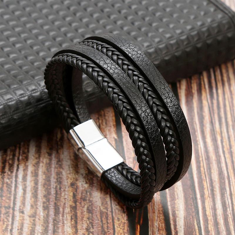 Black Leather Bracelet