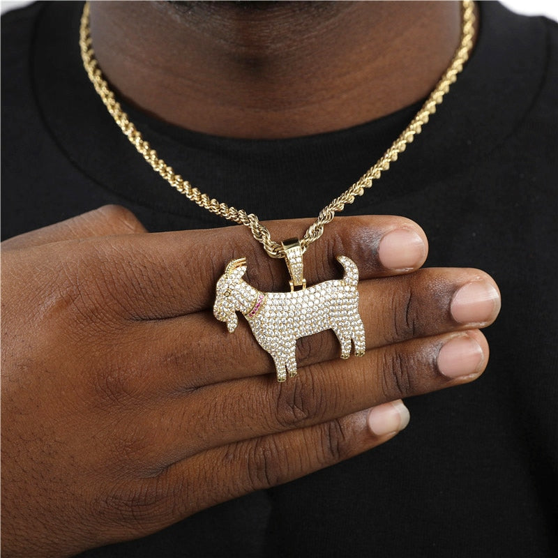 Bling Goat Animal Shape Pendant Necklace